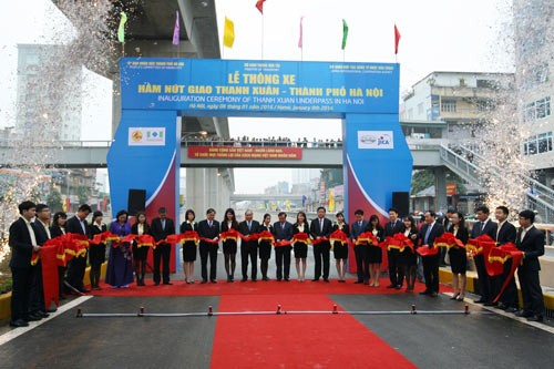 The inauguration ceremony of Thanh Xuan Underpass on January 8 (Photo: SGGP)